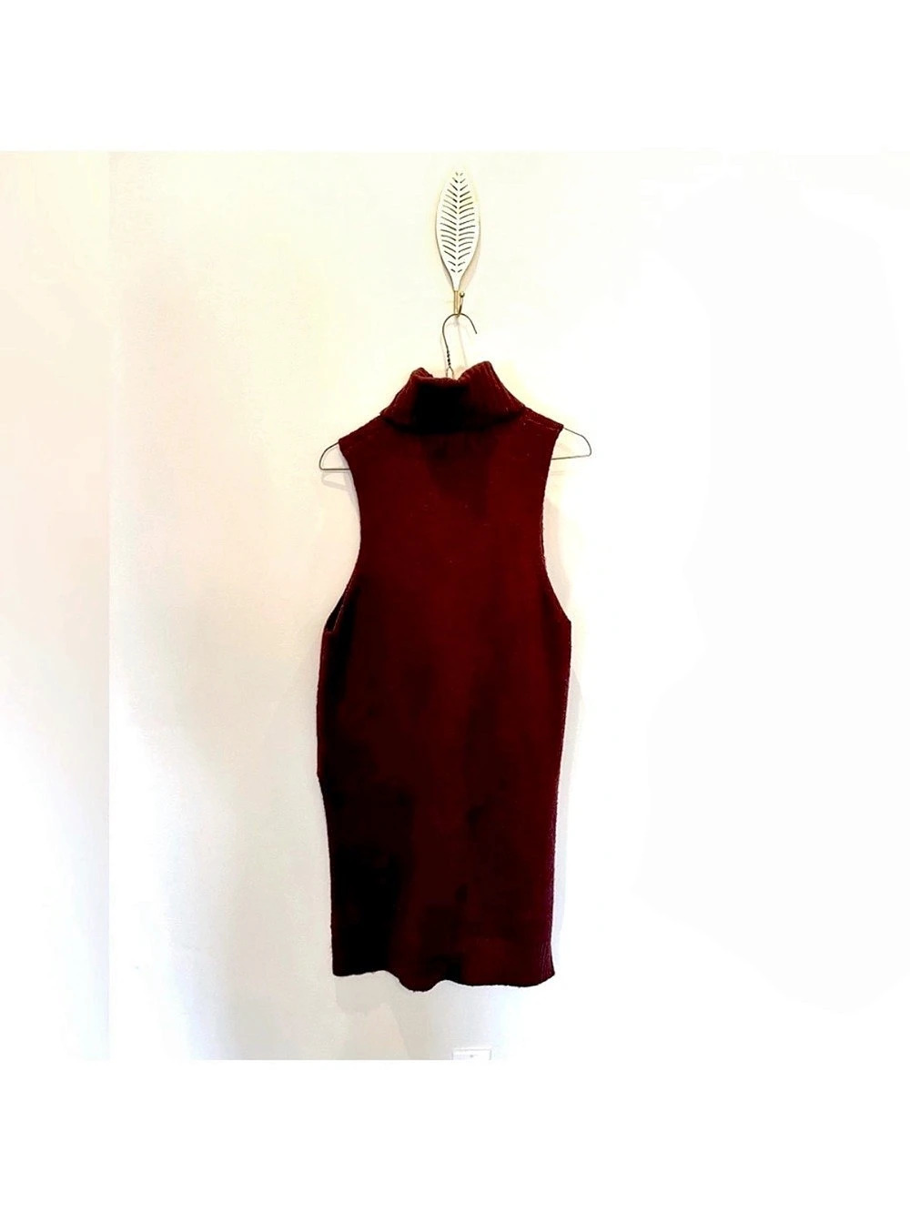 Lush Burgundy Sleeveless Turtleneck Sweater Vest